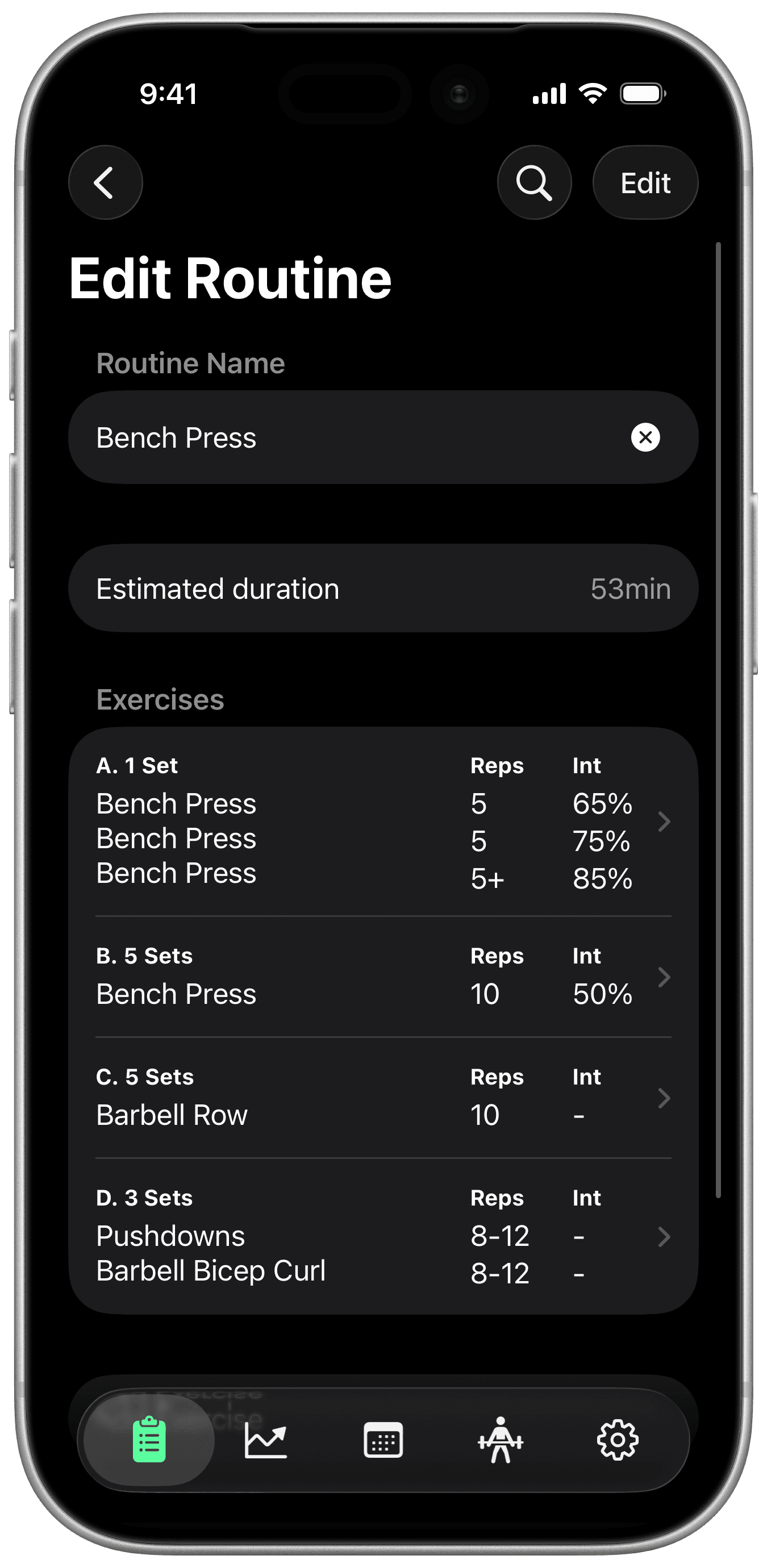 HeavySet advanced routine builder